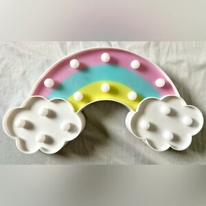Rainbow LED Marquee Light — Pastel Night Light Decor with Clouds